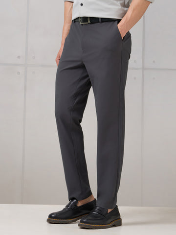 Men Semi-Formal Solid Straight Fit Trousers Pants with DURACOOL+