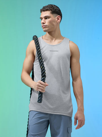 Men Melange Slim Fit Round Neck Sports Innerwear Vest with DOUBLE COOL