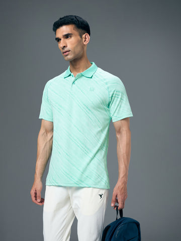 Men Slim Polo Neck T-shirt with DOUBLECOOL