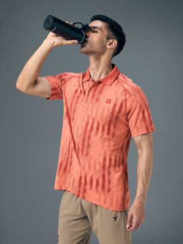 Men Slim Polo Neck T-shirt with DOUBLECOOL