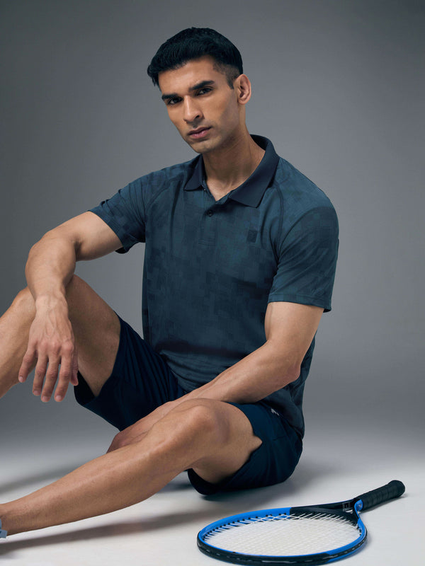 Men Slim Polo Neck T-shirt with DOUBLECOOL