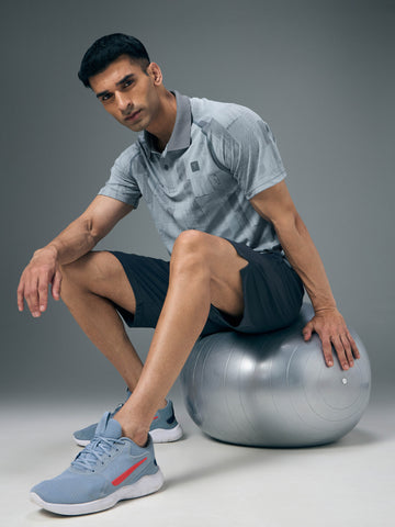 Men Slim Polo Neck T-shirt with DOUBLECOOL