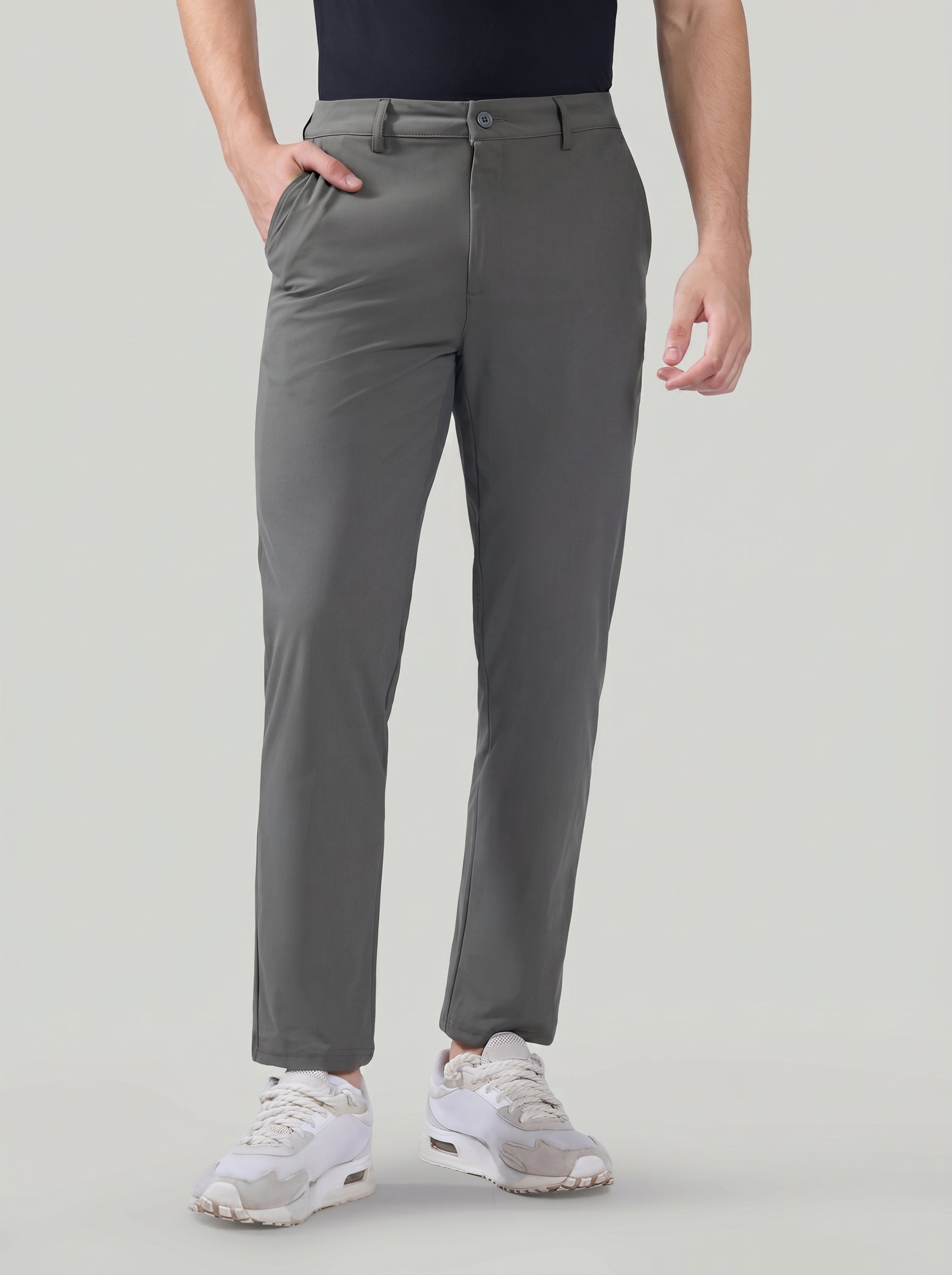 Men Semi-Formal Solid Straight Fit Trousers Pants with DURACOOL+