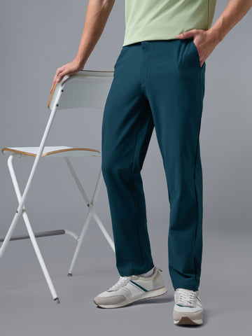 Men Semi-Formal Solid Straight Fit Trousers Pants with DURACOOL+
