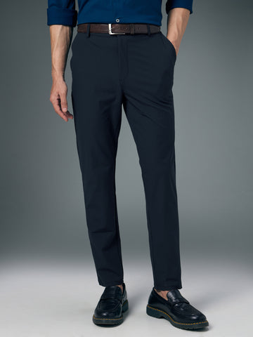 Men Semi-Formal Solid Straight Fit Trousers Pants with DURACOOL+