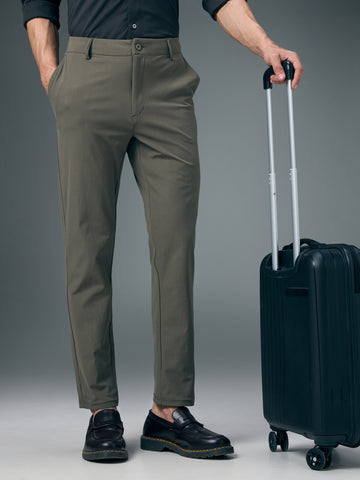 Men Semi-Formal Solid Straight Fit Trousers Pants with DURACOOL+