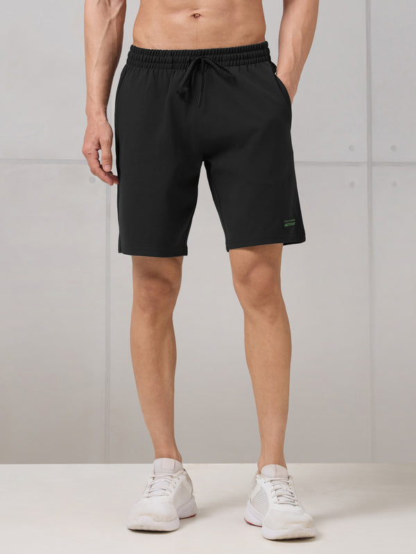 Men Solid Slim Fit Active Out Sports Shorts with ELASTOPLUS