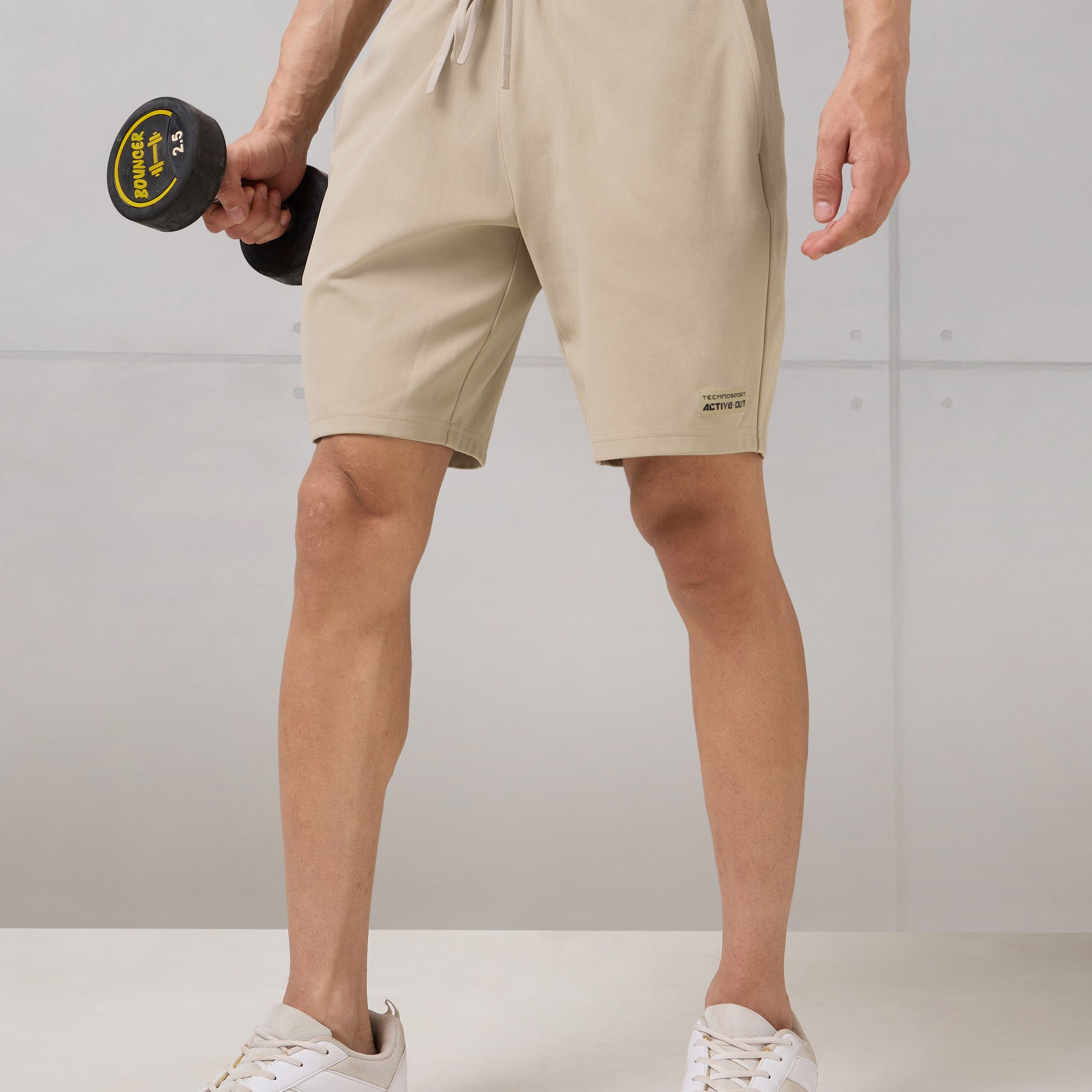 Men Solid Slim Fit Active Out Sports Shorts with ELASTOPLUS