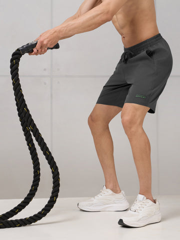 Men Solid Slim Fit Active Out Sports Shorts with ELASTOPLUS