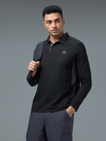 Men Colorblock Slim Fit Polo T-shirt with MATPIQ