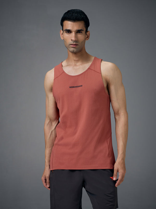 Men Jacquard Slim Fit Crew Neck Innerwear Vest with ELASTO LITE