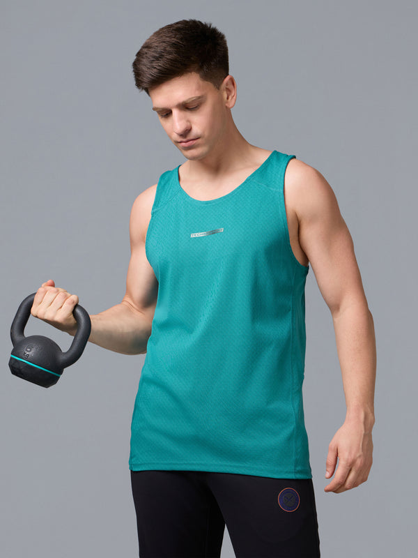 Men Jacquard Slim Fit Crew Neck Innerwear Vest with ELASTO LITE