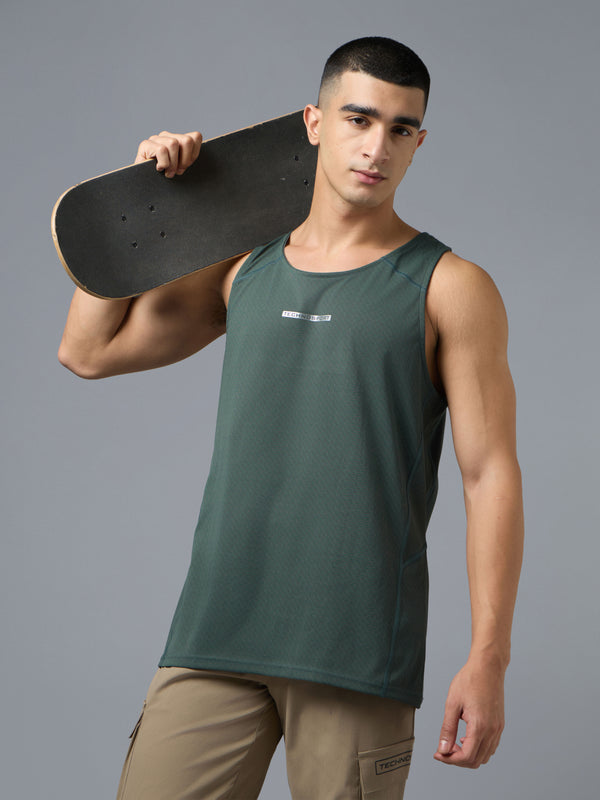 Men Jacquard Slim Fit Crew Neck Innerwear Vest with ELASTO LITE