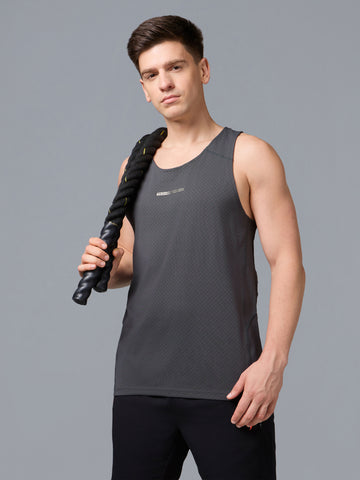 Men Jacquard Slim Fit Crew Neck Innerwear Vest with ELASTO LITE