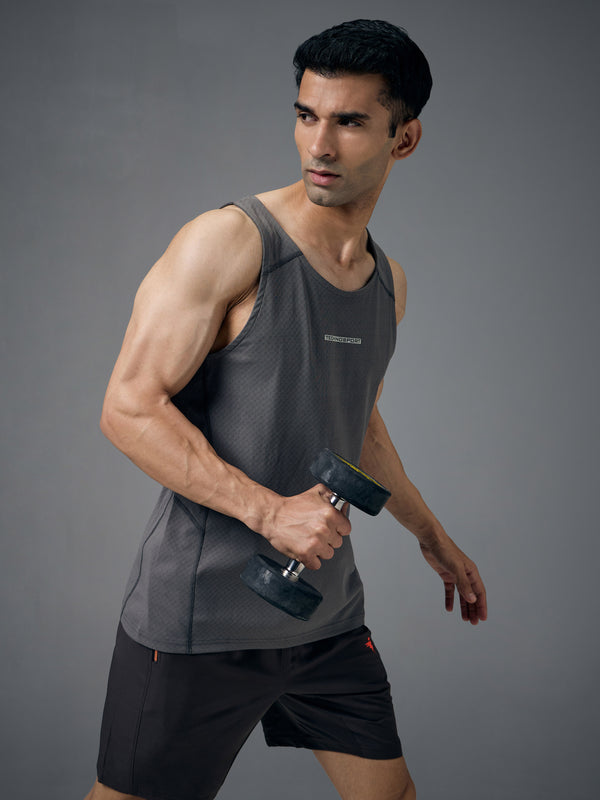 Men Jacquard Slim Fit Crew Neck Innerwear Vest with ELASTO LITE