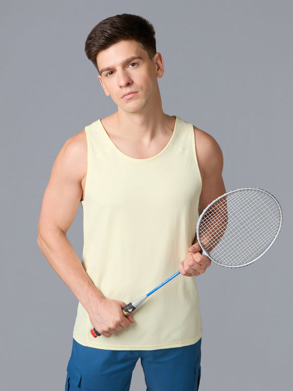 Men Jacquard Slim Fit Crew Neck Innerwear Vest with ELASTO LITE