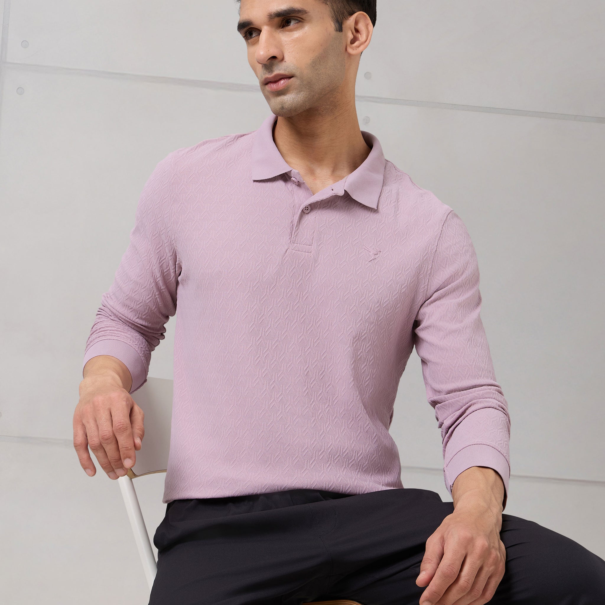 Men Solid Active Out Polo Neck T-shirt with COTFLEX