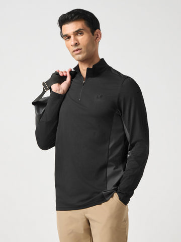 Men Solid Slim Fit Crew Neck T-shirt with ELASTO PLUS