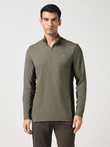 Men Solid Slim Fit Crew Neck T-shirt with ELASTO PLUS