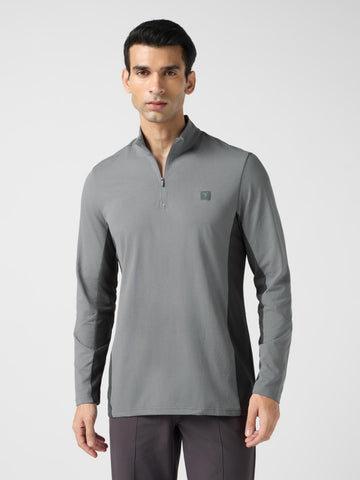 Men Solid Slim Fit Crew Neck T-shirt with ELASTO PLUS