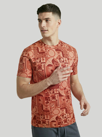 Men Printed Slim Fit Crew Neck T-shirt with MATPIQ