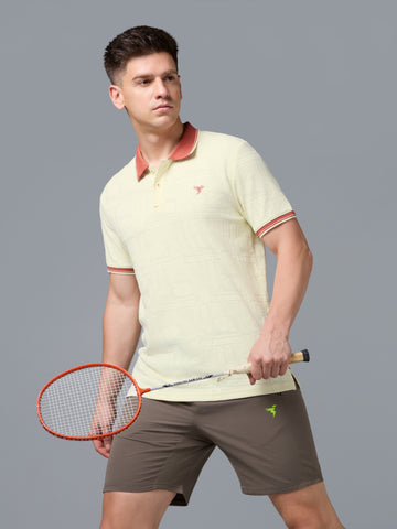 Men Jacquard Casual Regular Fit Athletic Polo T-Shirt with COTFLEX