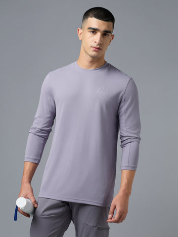 Men Round Neck Solid Slim Fit T-Shirt with TECHNOCOOL+