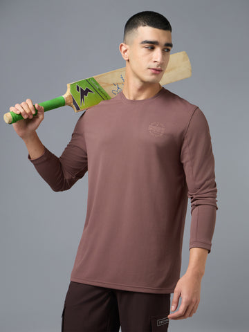 Men Round Neck Solid Slim Fit T-Shirt with TECHNOCOOL+