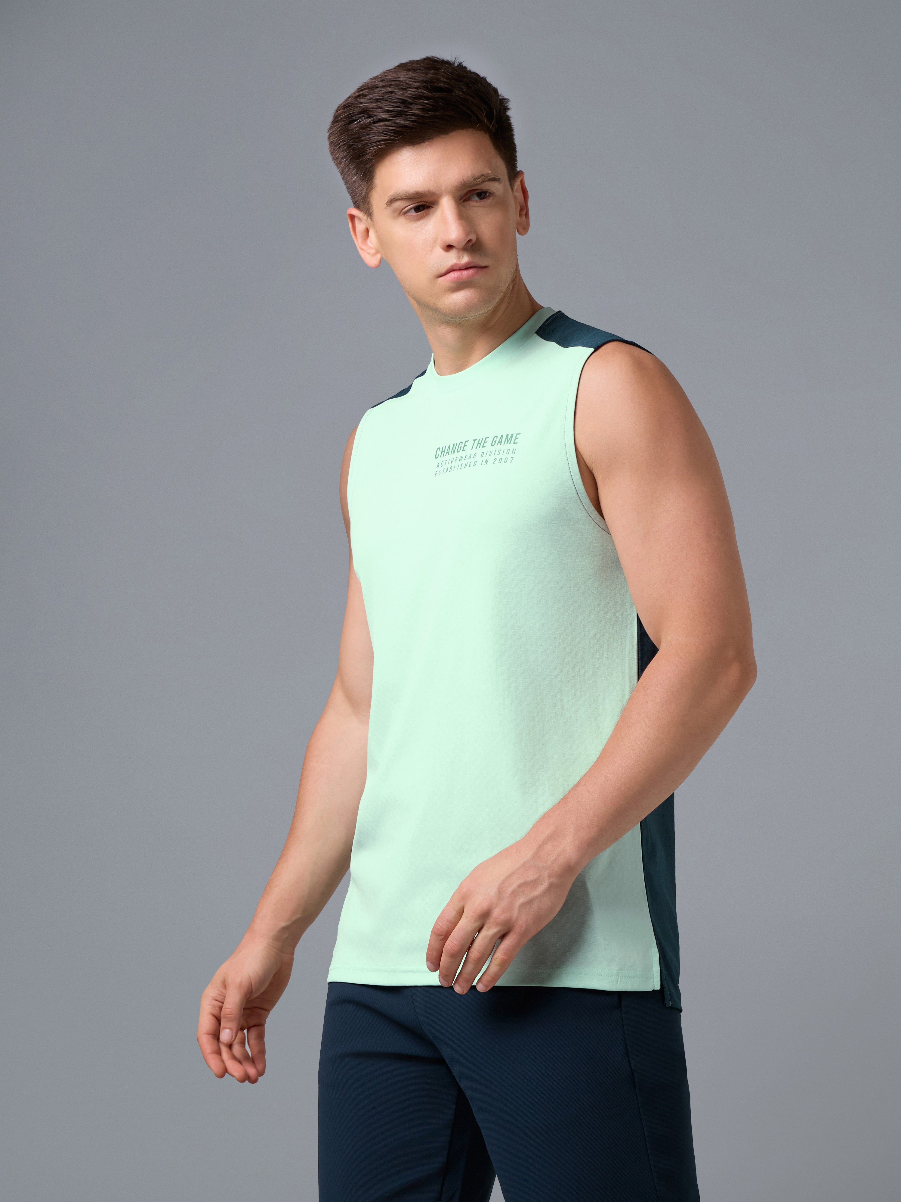 Men Solid Slim Fit Crew Neck Innerwear Vest with ELASTO LITE