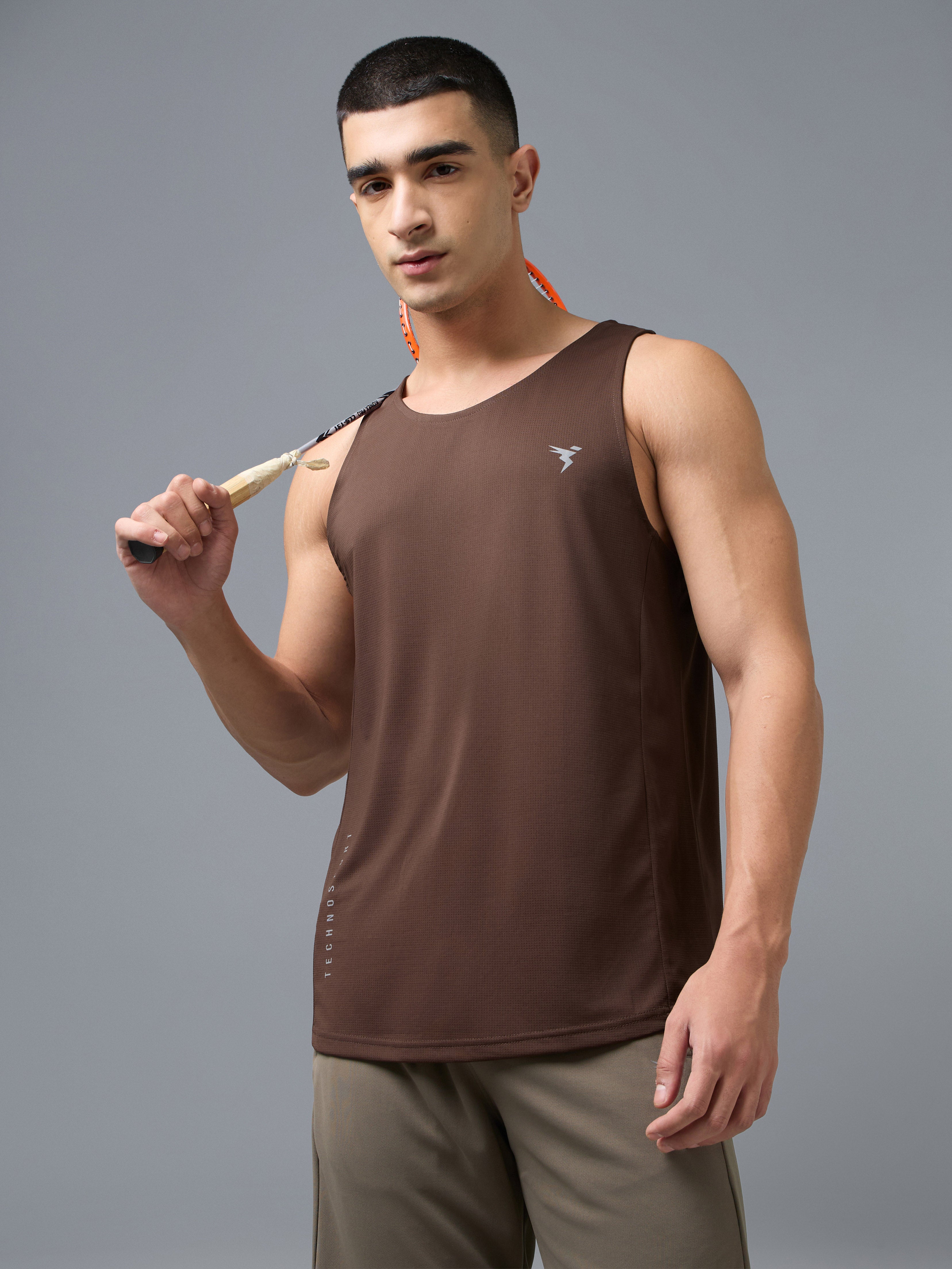 Men Jacquard Slim Fit Crew Neck Innerwear Vest with VENTMESH