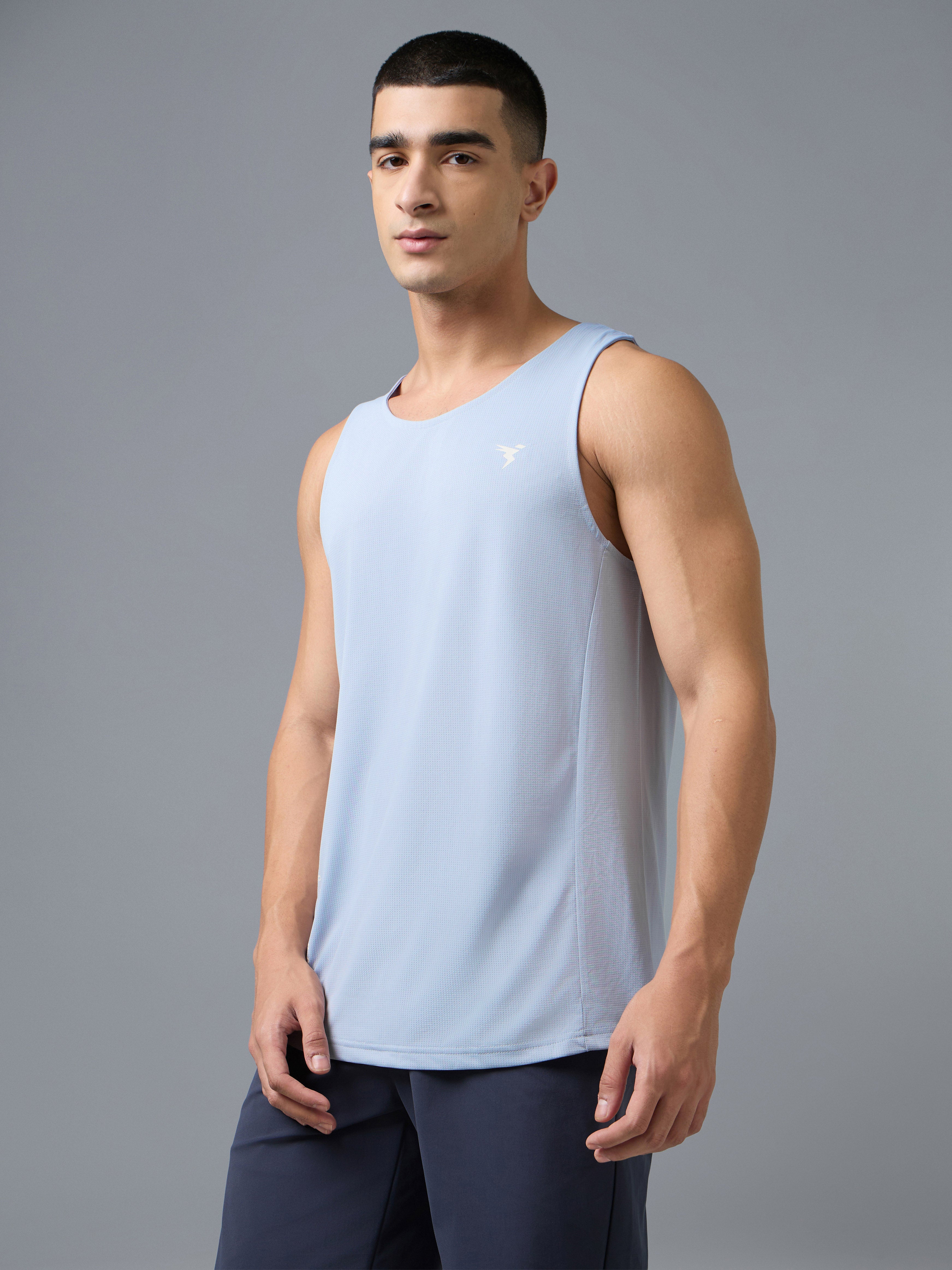 Men Jacquard Slim Fit Crew Neck Innerwear Vest with VENTMESH