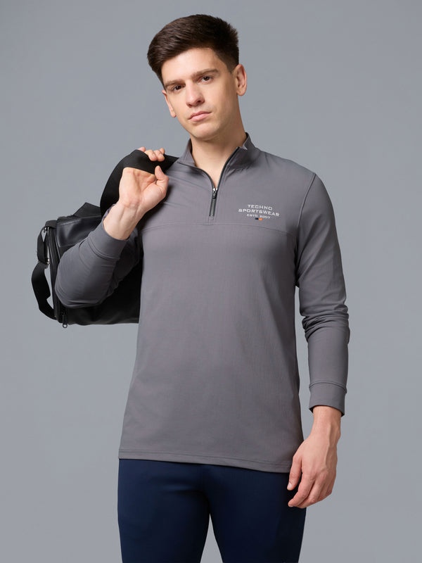 Men Slim Fit Gym, Dry Fit Sports T-Shirt with TECHNO DRY