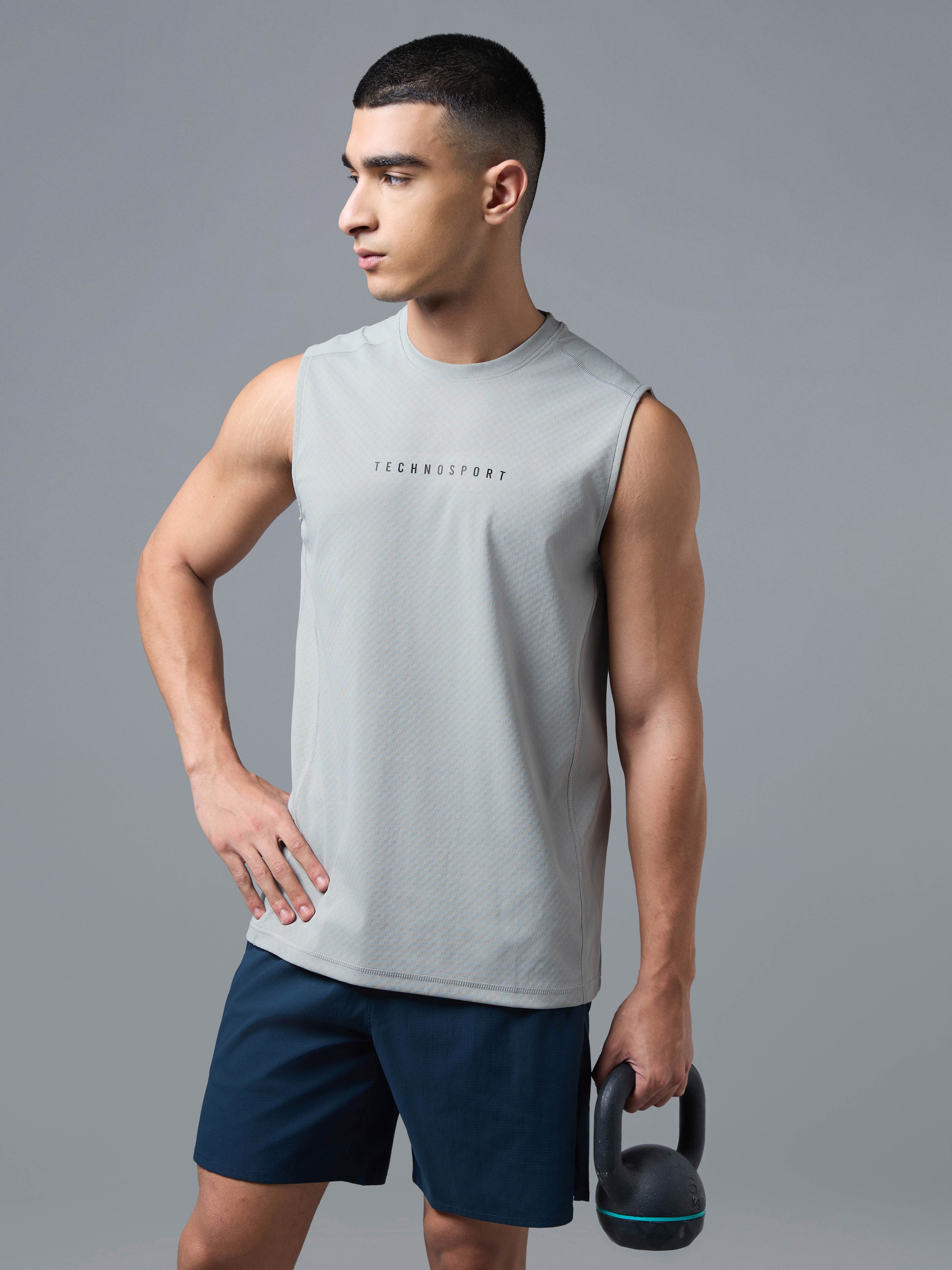 Men Solid Slim Fit Crew Neck Innerwear Vest with ELASTO LITE
