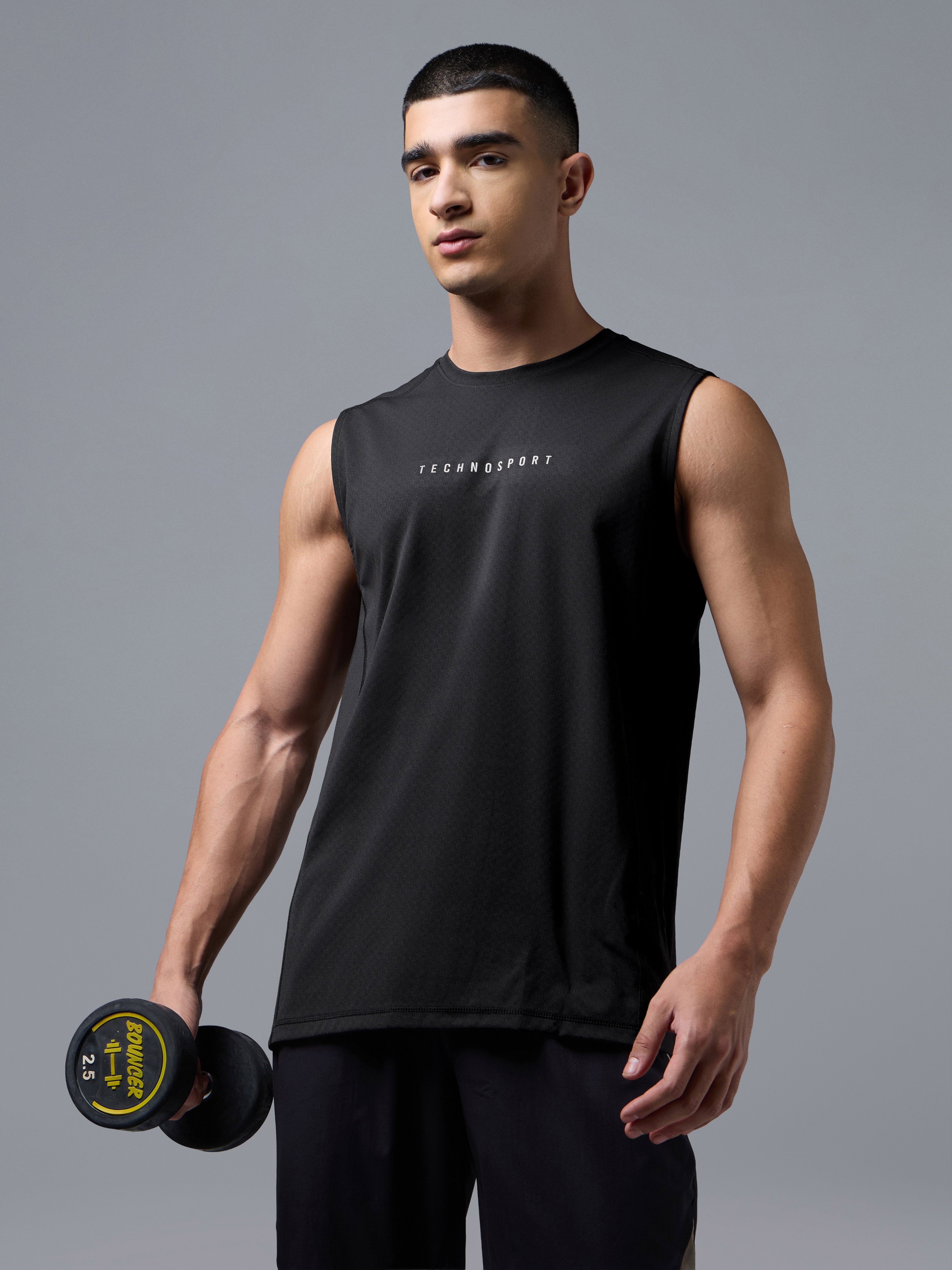 Men Solid Slim Fit Crew Neck Innerwear Vest with ELASTO LITE