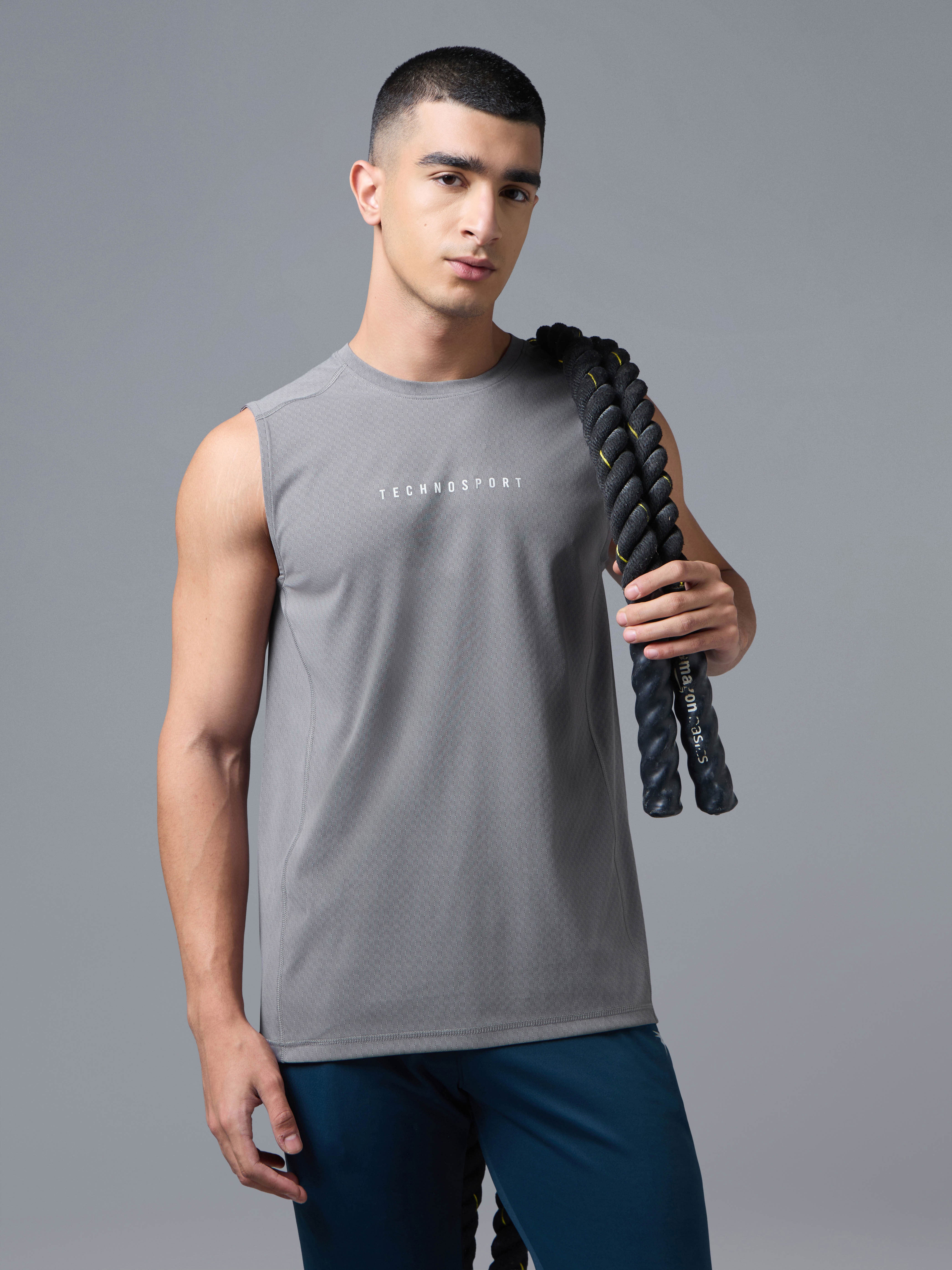 Men Solid Slim Fit Crew Neck Innerwear Vest with ELASTO LITE