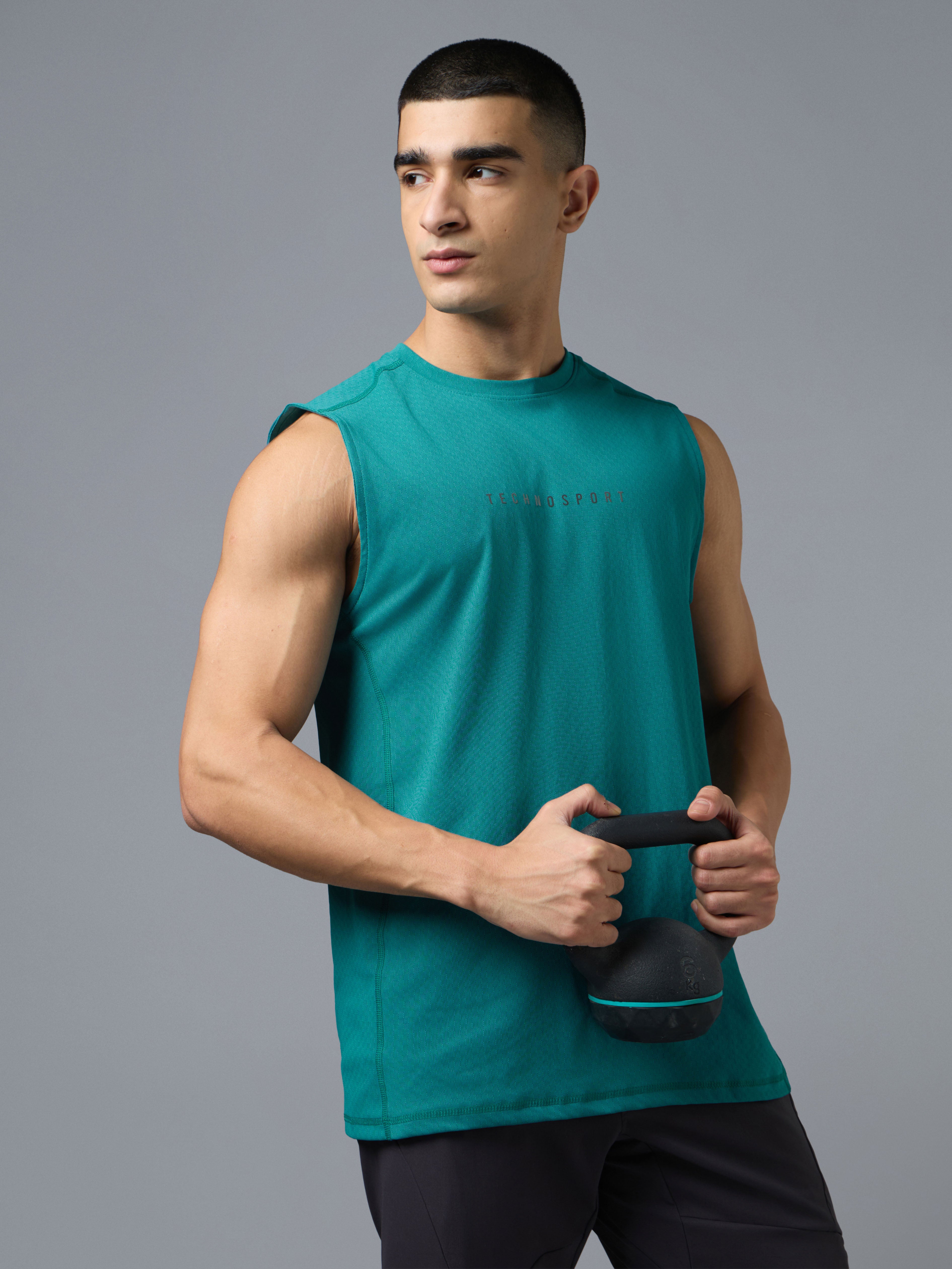 Men Solid Slim Fit Crew Neck Innerwear Vest with ELASTO LITE