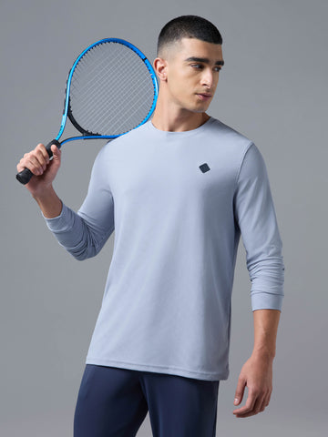 Men Jacquard Slim Fit Crew Neck Full sleeves Sports T-shirt with MATPIQ