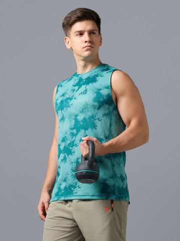 Men Melange Slim Fit Round Neck Sports Innerwear Vest with DOUBLE COOL