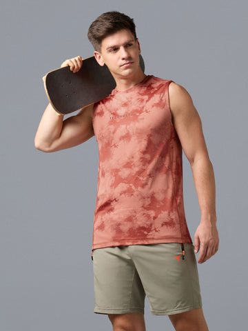 Men Melange Slim Fit Round Neck Sports Innerwear Vest with DOUBLE COOL