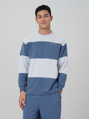 Men's Colorblock Crewneck Drop-Shoulder Sweatshirt with CLOUDFLEX