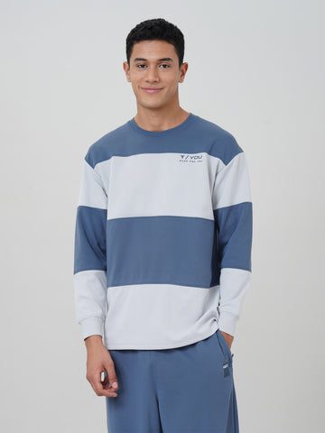Men's Colorblock Crewneck Drop-Shoulder Sweatshirt with CLOUDFLEX