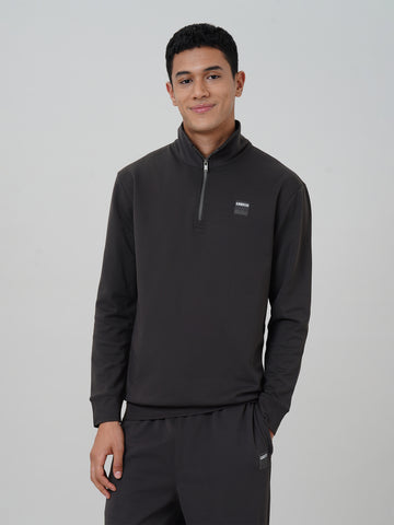 Men's Regular Fit Mock Neck Zip Sweatshirt with CLOUDFLEX