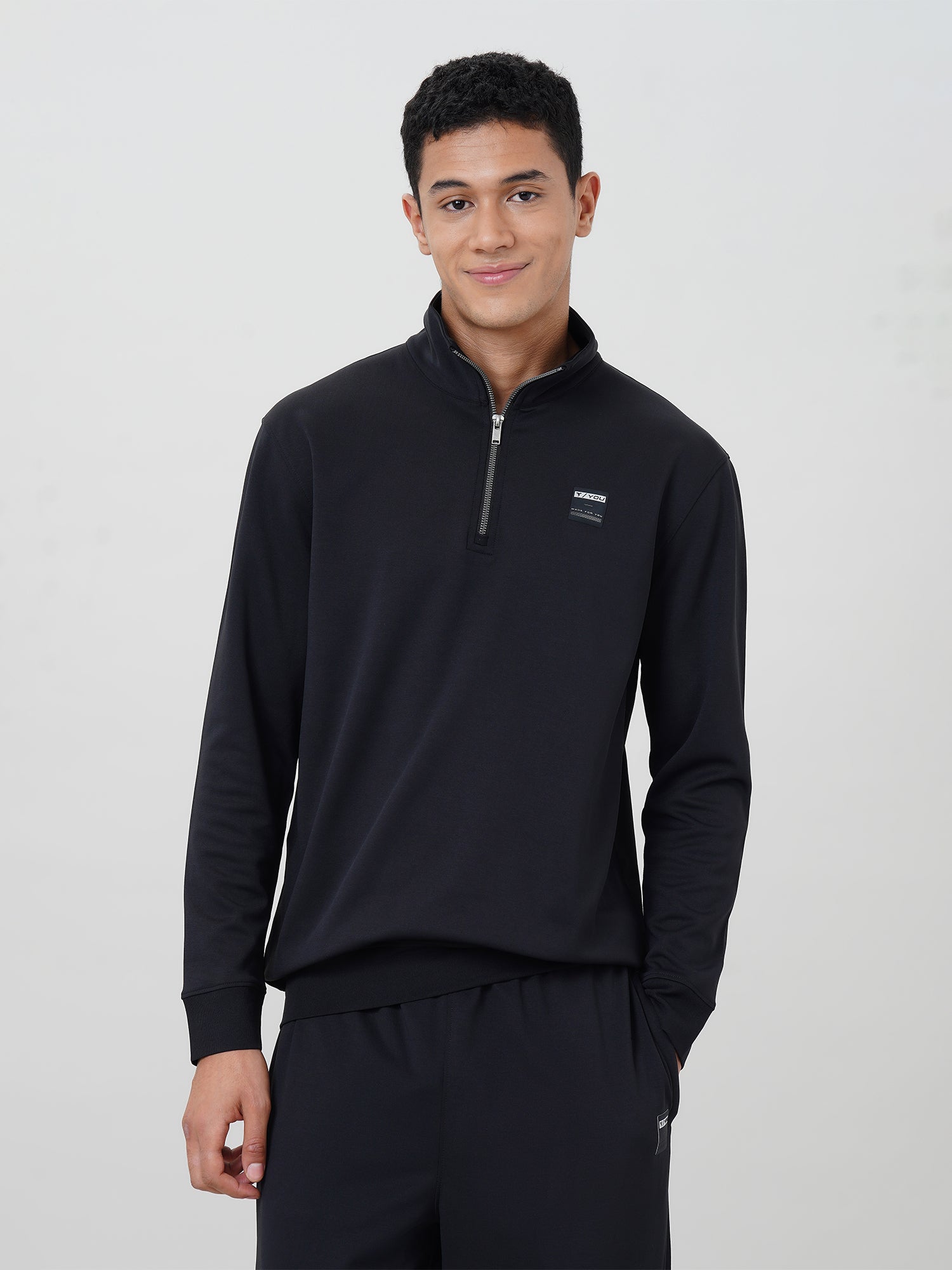 Men's Regular Fit Mock Neck Zip Sweatshirt with CLOUDFLEX