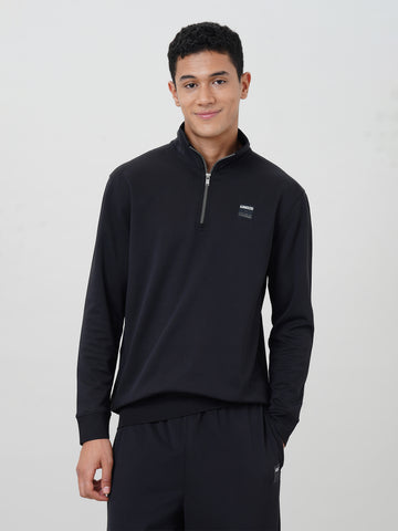 Men's Regular Fit Mock Neck Zip Sweatshirt with CLOUDFLEX