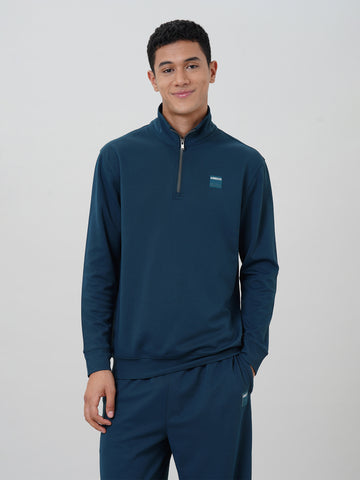 Men's Regular Fit Mock Neck Zip Sweatshirt with CLOUDFLEX