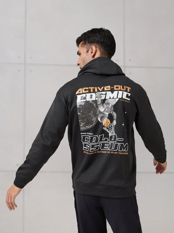 Men Hooded Slim Fit Printed Active Out Sweatshirt with TECHNOWARM+