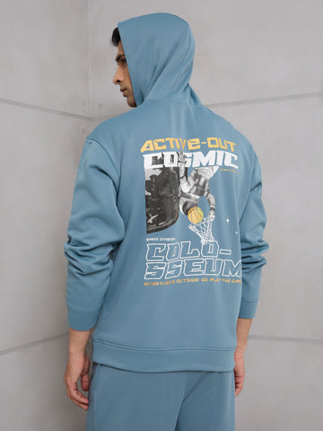 Men Hooded Slim Fit Printed Active Out Sweatshirt with TECHNOWARM+