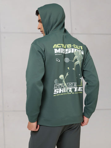 Men Hooded Slim Fit Printed Active Out Sweatshirt with TECHNOWARM+