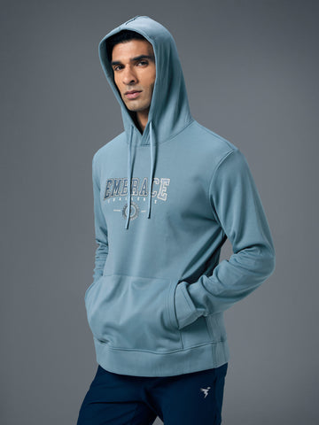 Men Printed Slim Fit Hooded Sweatshirt with TECHNOWARM+