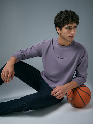 Men Solid Slim Fit Round Neck Sports Sweatshirt with ELASTOPLUS